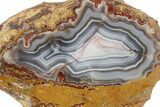 Polished Banded Agate Nodule Pair - Kerrouchen, Morocco #187125-2